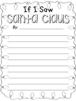 If I Saw Santa Claus - Christmas Writing Craft FREEBIE! | TPT