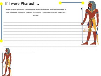 Preview of If I Were A Pharaoh....Ancient Egypt Writing Assignment