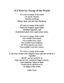 If I Were In Charge Of The World- Creative Poem Writing Activity