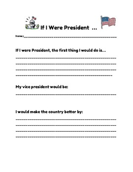 Preview of If I Were President Worksheet