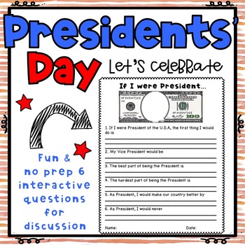 Preview of If I Were President Worksheet - No Prep