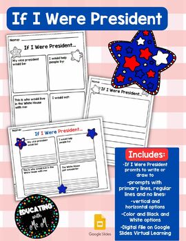 Preview of If I Were President Writing Activity for President's Day