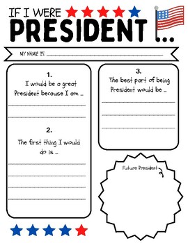 Preview of If I Were President Writing, Graphic Organizer