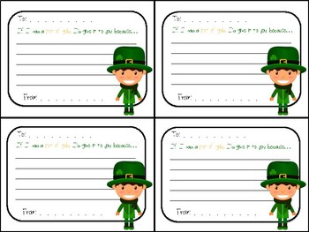 Preview of If I had a pot of gold I'd give it to you! St. Patrick's Day note for students