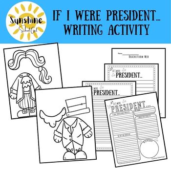 Preview of If I were President Writing Craftivity with Students’ Faces!