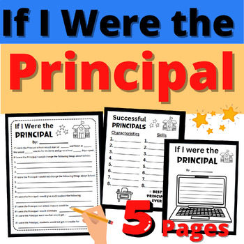 Preview of If I were the Principal Writing Activity Resource Appreciation