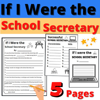 Preview of If I were the School Secretary Writing Activity Resource Appreciation Day