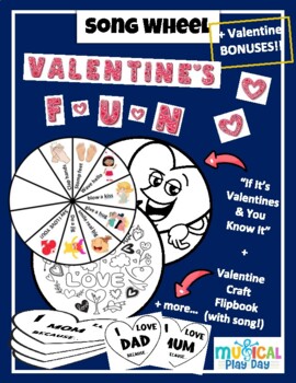 Preview of If Its Valentines & You Know It Story Wheel and Heart Flipbook Craft Activity