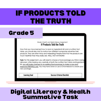 Preview of If Products Told the Truth SAMPLES