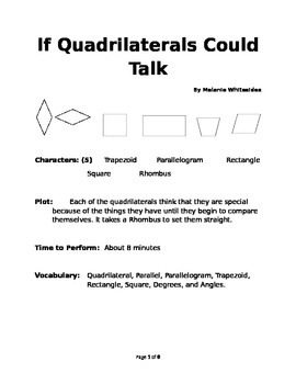 Preview of If Quadrilaterals Could Talk - Small Group Reader's Theater