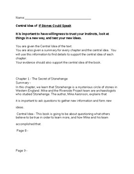 Preview of If Stones Could Speak Central Idea