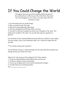 how would i change the world essay