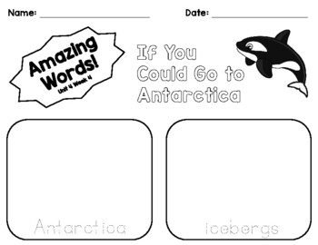 Preview of If You Could Go to Antarctica Amazing Words