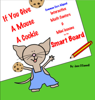 Preview of If You Give A Mouse A Cookie Math Centers & Mini lessons for the Smart Board