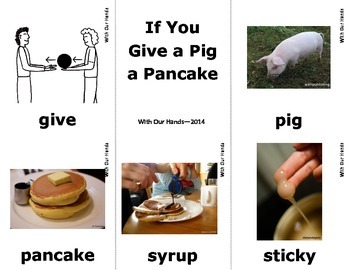 Preview of If You Give A Pig A Pancake Sign Language (ASL) Vocabulary Cards
