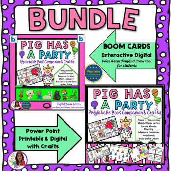 Preview of If You Give A Pig A Party BUNDLE Boom Cards & PP