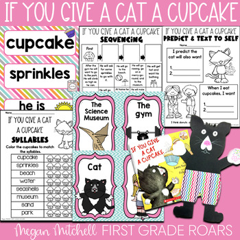 Preview of If You Give a Cat a Cupcake Activities Book Companion Reading Comprehension