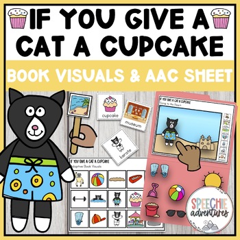 Preview of If You Give a Cat a Cupcake Adaptive Book Visuals & AAC Cheat Sheet