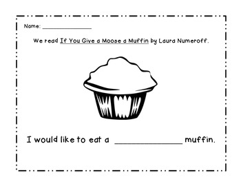 If You Give A Moose A Muffin Worksheet By Hot Pink Teacher Tpt
