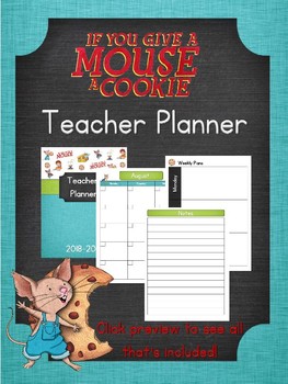 Preview of If You Give a Mouse Editable Teacher Planner