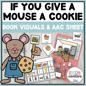 Preview of If You Give a Mouse a Cookie Adaptive Book Visuals & AAC Cheat Sheet