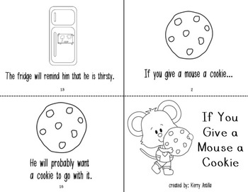 If You Give A Mouse A Cookie Mini Books By Kerry Antilla Tpt