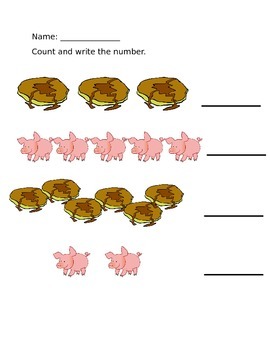 Preview of If You Give a Pig A Pancake Counting Sheet