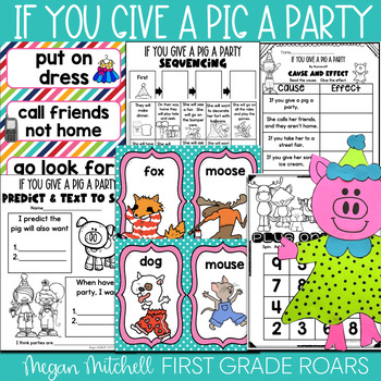 Preview of If You Give a Pig a Party Activities Book Companion Reading Comprehension