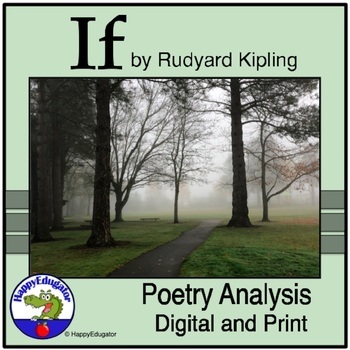 Preview of If by Rudyard Kipling Poetry Analysis with Easel Activity Printable and Digital