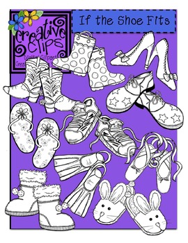Preview of If the Shoe Fits Line Art {Creative Clips Digital Clipart}