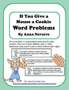 Preview of If you Give a Mouse a Cookie Word Problems