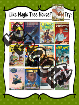 Preview of If you LOVE Magic Tree House books.....TRY these - Reading Recommendation Poster
