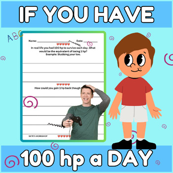 Preview of If you had 100 hp Points Per Day ELA Fun Writing Activity Critical Thinking