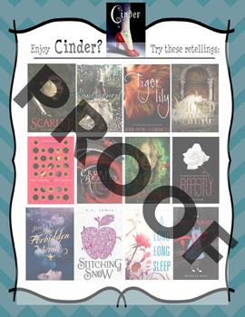 Preview of If you like Cinder by Marissa Meyer, try....... Book Recommendation Poster