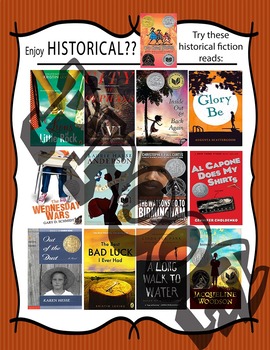 Preview of If you like Middle School Historical Fiction, try.... Recommendations Poster