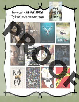 Preview of If you like We Were Liars by E. Lockhart, try.......... Recommendation Poster