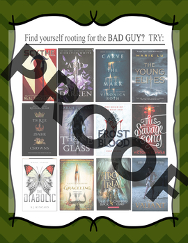 Preview of If you like rooting for the bad guy, try.....  Book Recommendation Poster