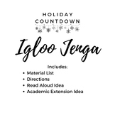 Igloo Jenga Holiday Countdown Activity w/ Read Aloud and E