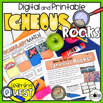 Preview of Igneous Rocks Independent Work - Rock Science Activities - Print & Digital