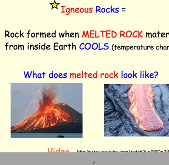 Preview of Igneous Rocks (Rock Cycle) - Lesson Presentation, Diagrams, Videos