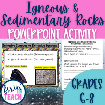 Preview of Igneous and Sedimentary Rocks Activities for Middle School Science