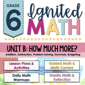 Preview of Ignited Math: Grade 6 - Unit B: How Much More? | Ontario Math