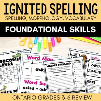 Preview of Ignited Spelling: Spelling, Vocabulary & Morphology for Ontario Grade 3-6