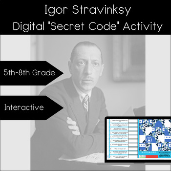 Preview of Igor Stravinsky, Digital Activity, Music Composers, Music Substitute Activities