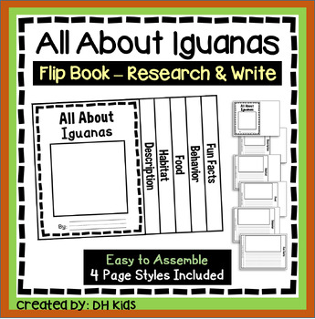 Preview of Iguana Report, Science Flip Book Research Project, Lizard Research Activity