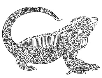 iguana coloring page