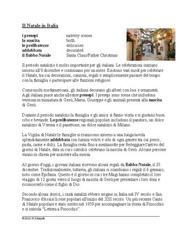Preview of Il Natale in Italia Lettura: Italian Christmas Reading