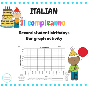 Preview of Il compleanno bar graph Italian