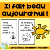 Il fait beau | French Weather Reader | Printable | français