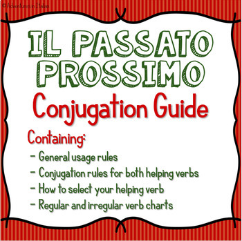 Preview of Il passato prossimo italiano - conjugation guides and verb charts